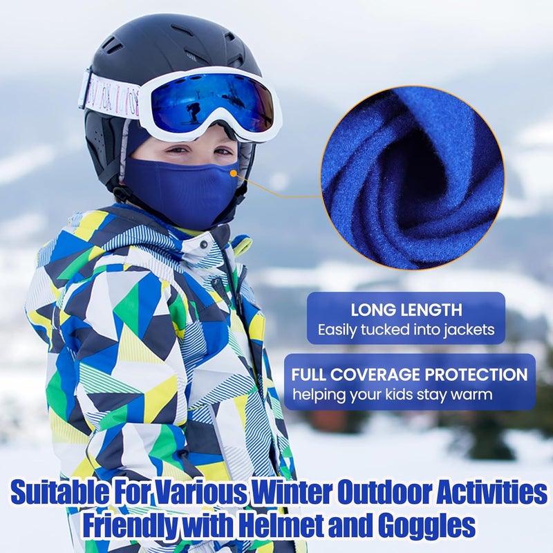 Beehow Store Kids Balaclava Ski Mask Scarf, Kids Fleece Gaiter Cold Weather Full Face Mask for Boys & Girls - Black - Image 5